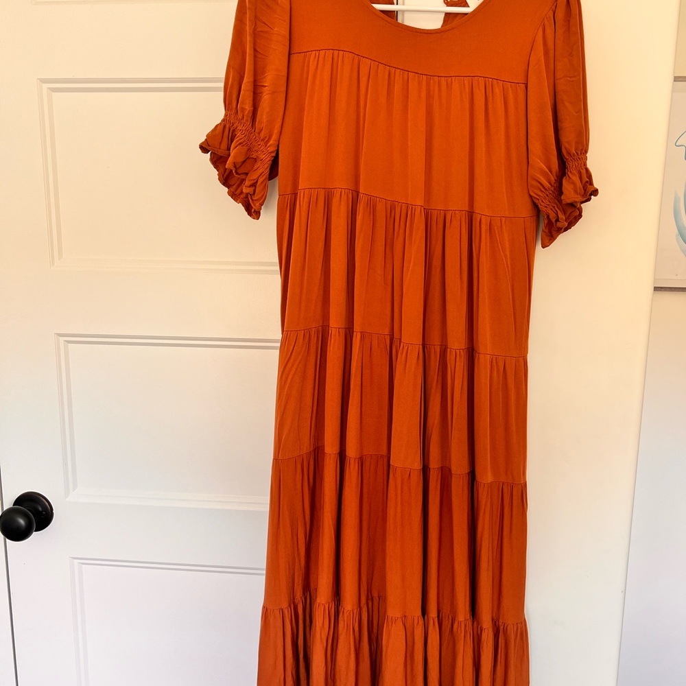 Bohme Terracotta Long Sleeve Dress